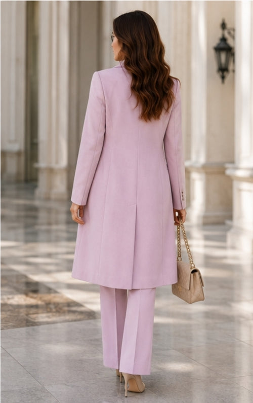 Blush Pink Three-Piece Formal Suit Set for Women