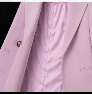 Blush Pink Three-Piece Formal Suit Set for Women